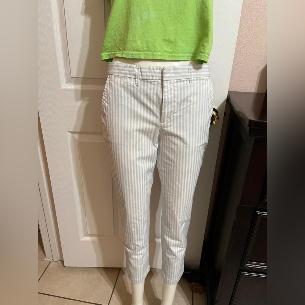 (Z) GAP Light Blue and White Striped Pants
